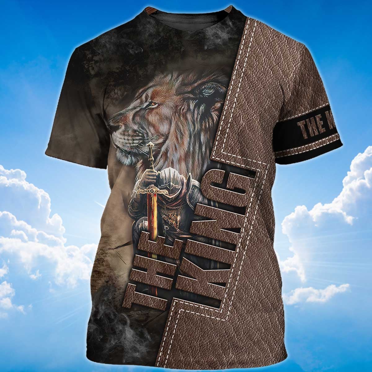 Lion And Knight Templar Warrior T Shirt The King Shirt Men Women TO1480