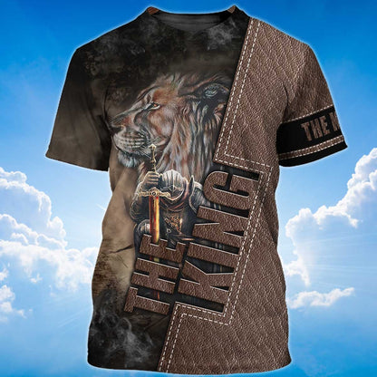 Lion And Knight Templar Warrior T Shirt The King Shirt Men Women TO1480