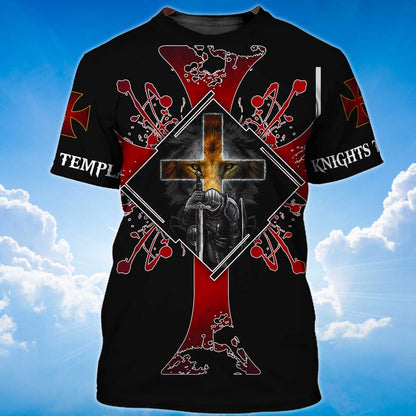 Knights Templar Tee Shirts I Fear No Evil 3D All Over Print Shirt TO1478