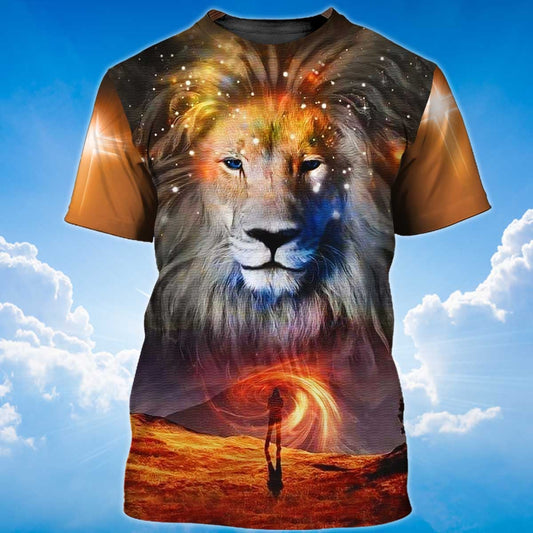 I Can Do All Things Through Christ Lion Cross 3D T Shirt Lasfour TO1398