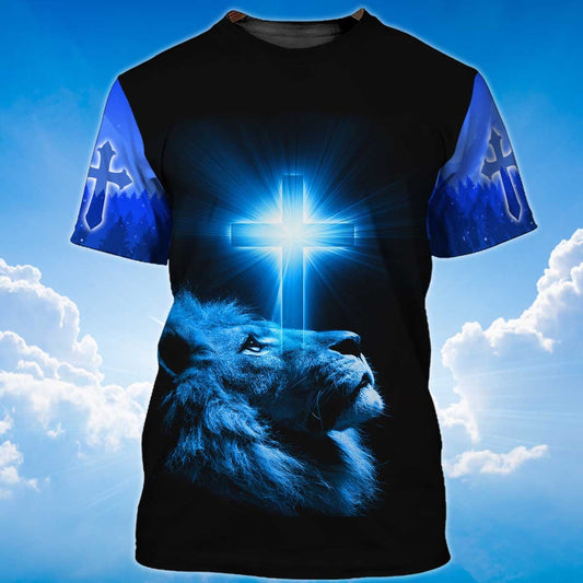 Way Maker Miracle Worker Lion And Light Cross T Shirt Lasfour TO1433