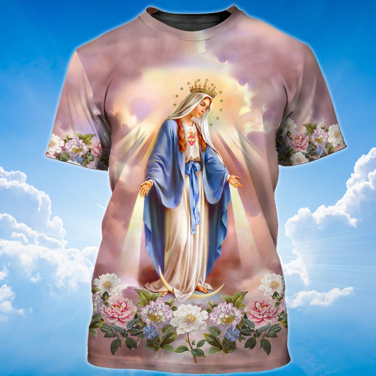 3D Full Printed Virgin Mary Of Grace T Shirt Lasfour TO1378