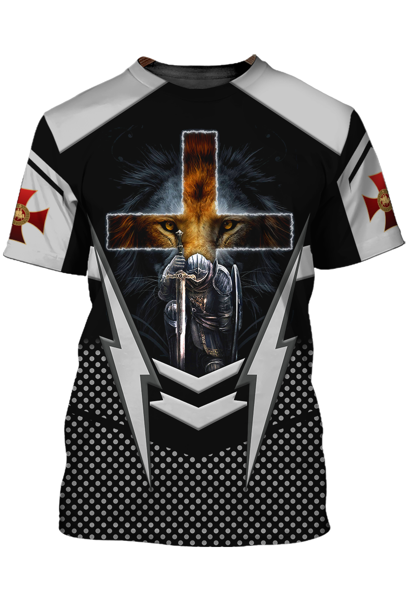 Knight Templar Lion A Warrior Of Christ T Shirt TO1487