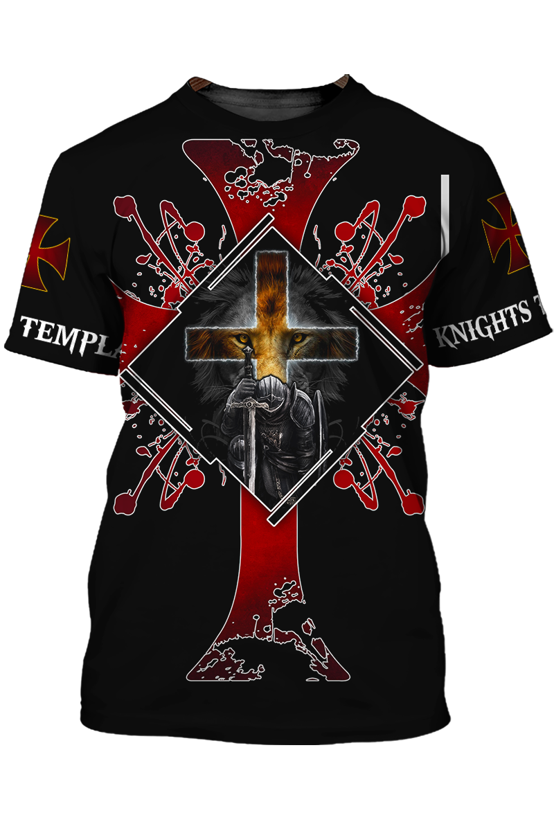 Knights Templar Tee Shirts I Fear No Evil 3D All Over Print Shirt TO1478