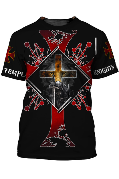 Knights Templar Tee Shirts I Fear No Evil 3D All Over Print Shirt TO1478