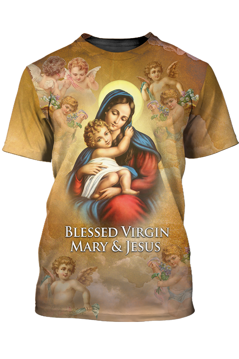 Blessed Virgin Mary And Jesus T Shirt Christmas Virgin Shirt TO1422