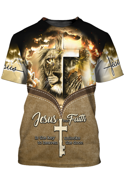 Jesus Is The Key To Heaven T Shirt Jesus And Lion Shirt For Men Women TO1429