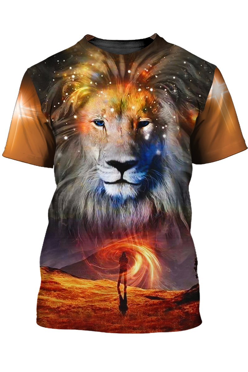 I Can Do All Things Through Christ Lion Cross 3D T Shirt Lasfour TO1398