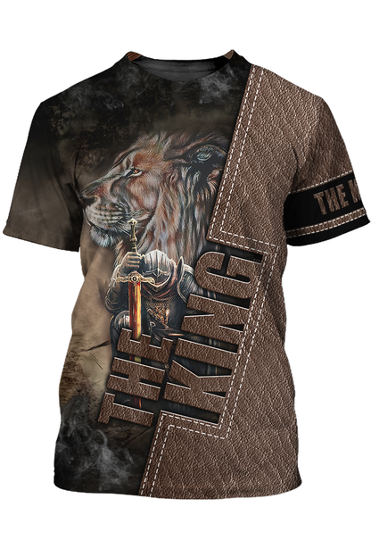 Lion And Knight Templar Warrior T Shirt The King Shirt Men Women TO1480