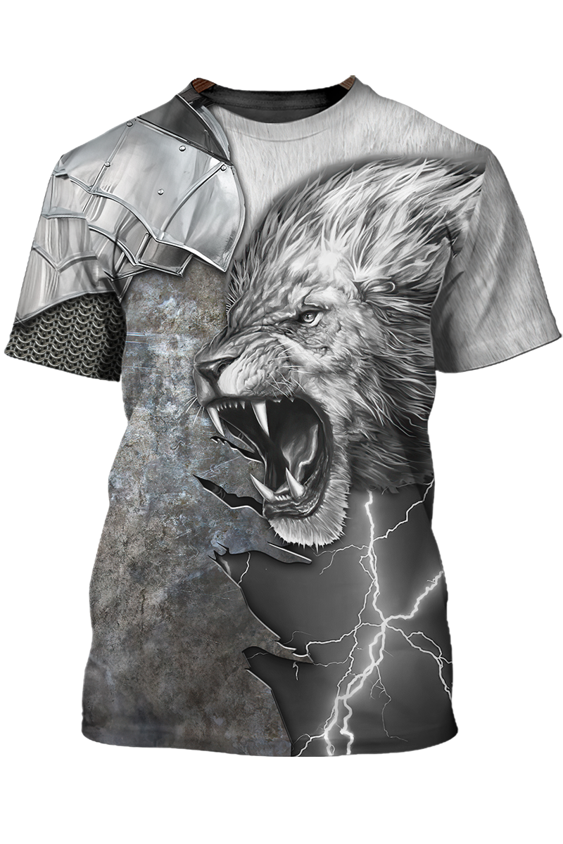 Thunder Lion Knight Armo Patterns T Shirt TO1477
