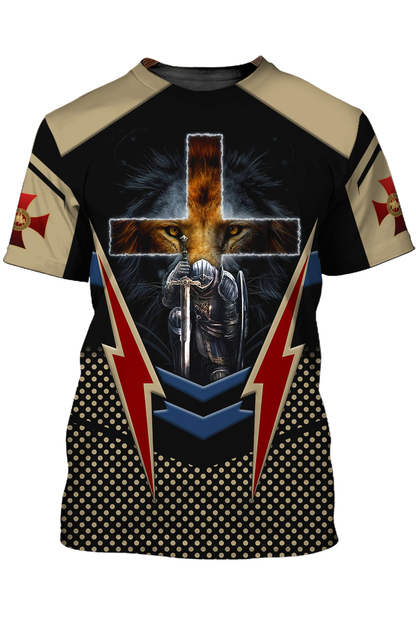 Knight Templar Of God 3D Full Print T Shirt Lasfour TO1485
