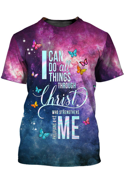 3D Women Jesus Shirts I Can Do All Things Through Christ Who Strengthens Me T Shirt TO1380