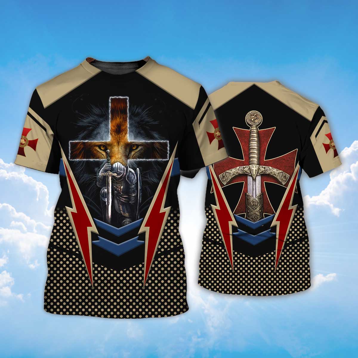 Knight Templar Of God 3D Full Print T Shirt Lasfour TO1485