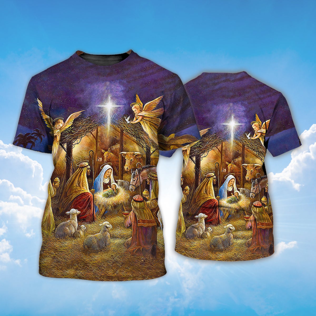 When God Was Born T Shirt 3D God Shirt For Noel Christmas TO1396