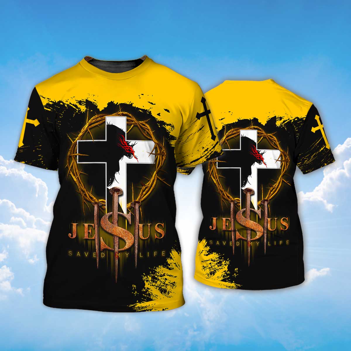 Jesus Christ Saved My Life Shirt Men Women Yellow And Black Color T Shirt Lasfour TO1382