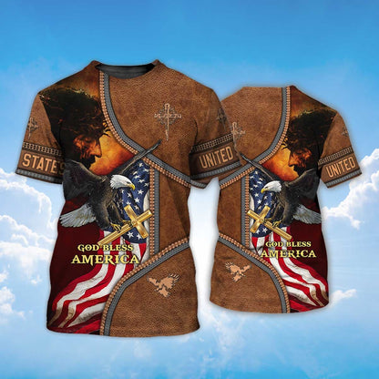 God Bless America Eagle America Flag T Shirt God Bless Shirts TO1434
