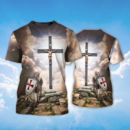 Knight Templar Kneel Before Jesus T Shirt Templar Lover Shirts Men Women TO1393