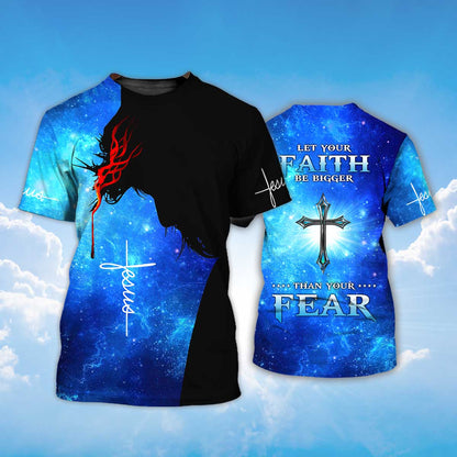 Lasfour 3D Jesus T Shirt Jesus Let Your Faith Be Bigger T Shirt TO1420