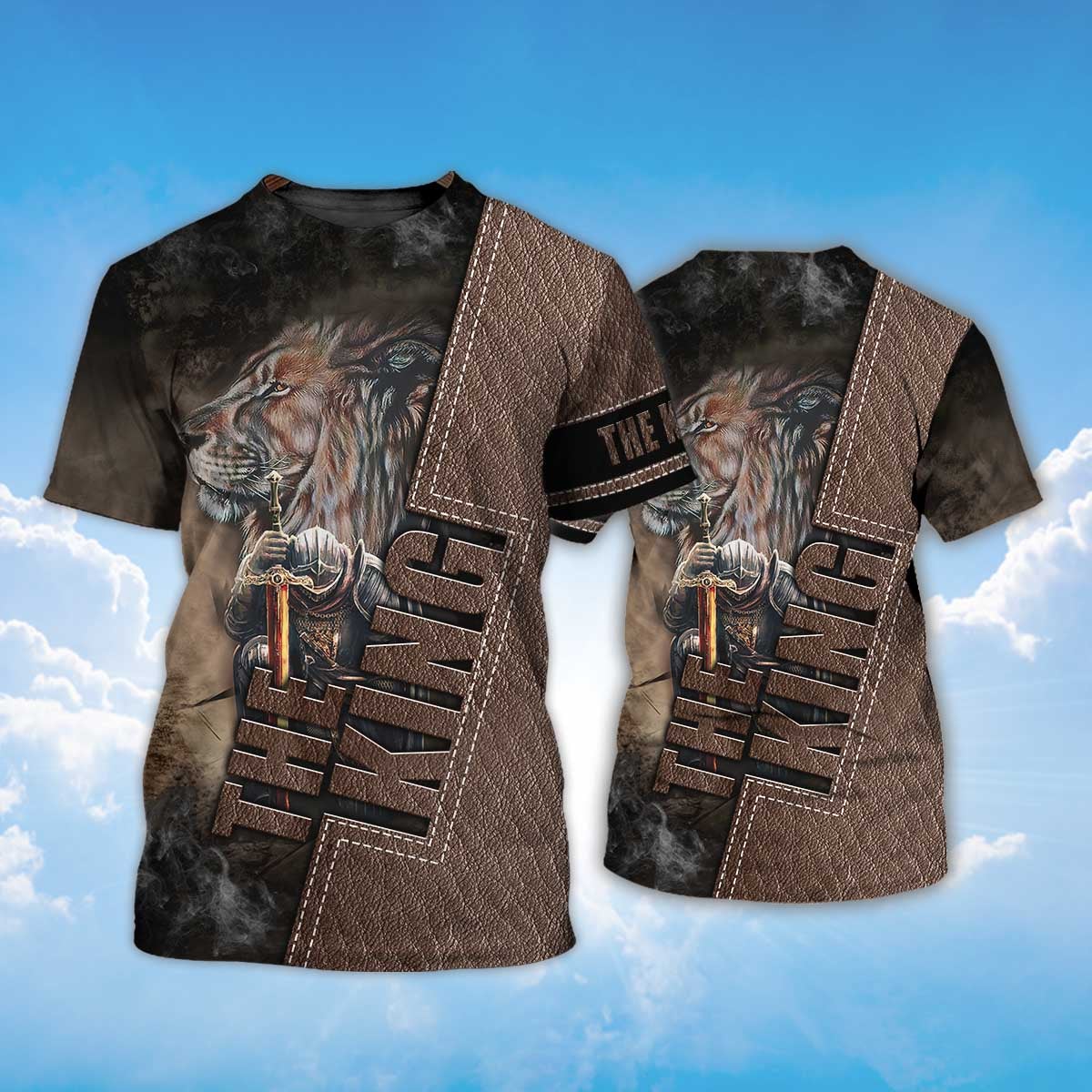 Lion And Knight Templar Warrior T Shirt The King Shirt Men Women TO1480