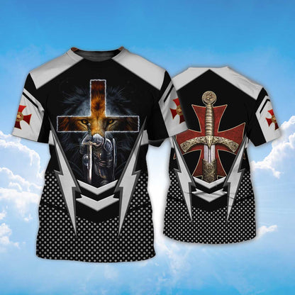 Knight Templar Lion A Warrior Of Christ T Shirt TO1487