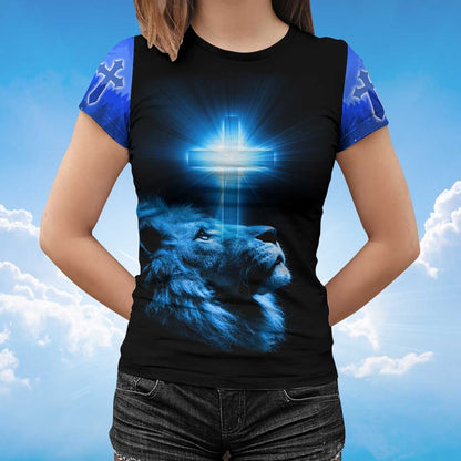 Way Maker Miracle Worker Lion And Light Cross T Shirt Lasfour TO1433