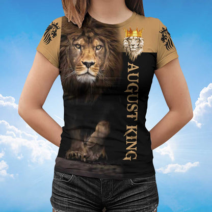 August King The Lion T Shirt Gift For August Birthday Men TO1417