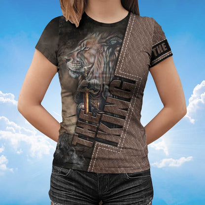 Lion And Knight Templar Warrior T Shirt The King Shirt Men Women TO1480