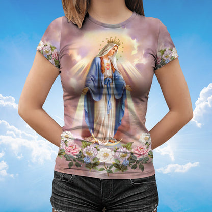 3D Full Printed Virgin Mary Of Grace T Shirt Lasfour TO1378