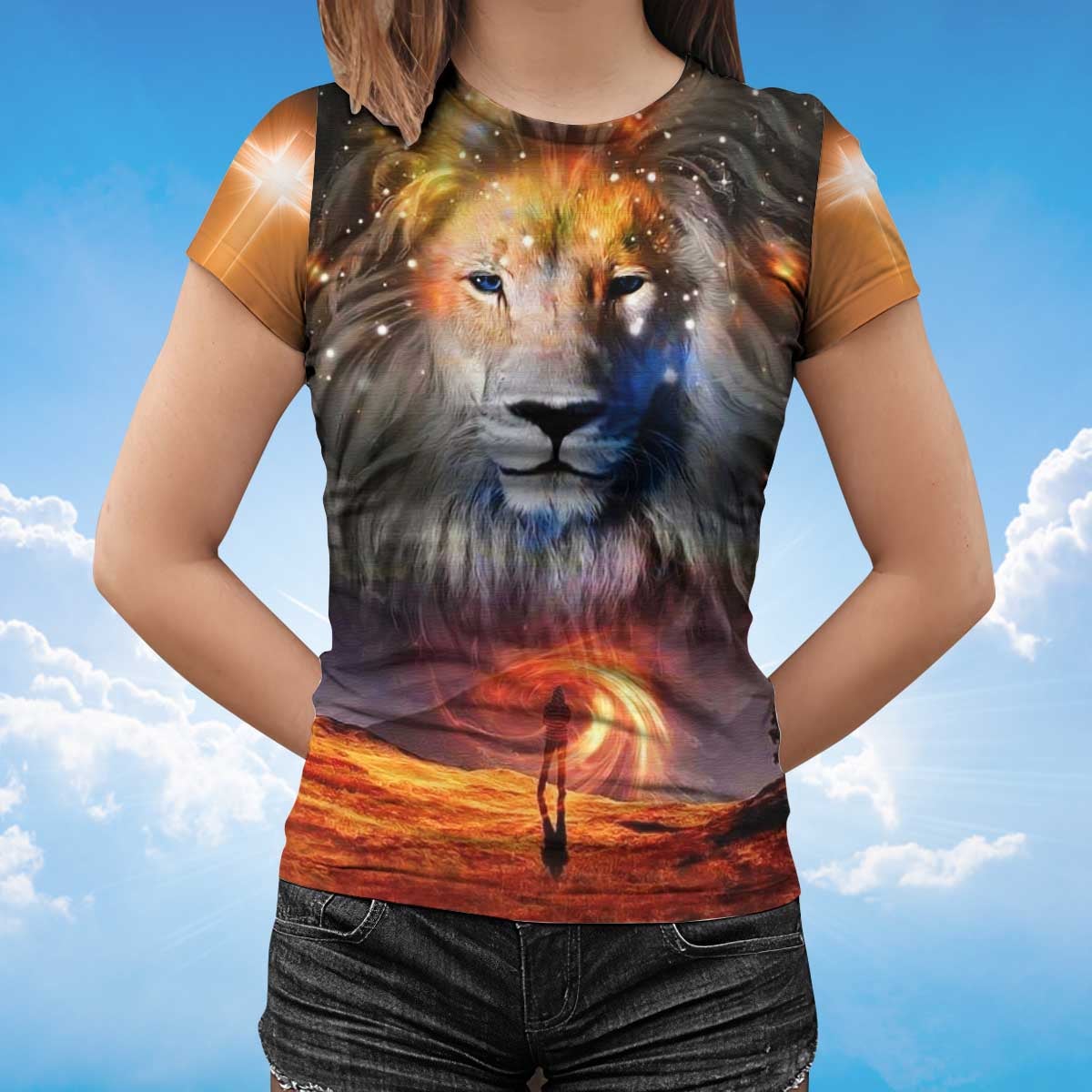 I Can Do All Things Through Christ Lion Cross 3D T Shirt Lasfour TO1398