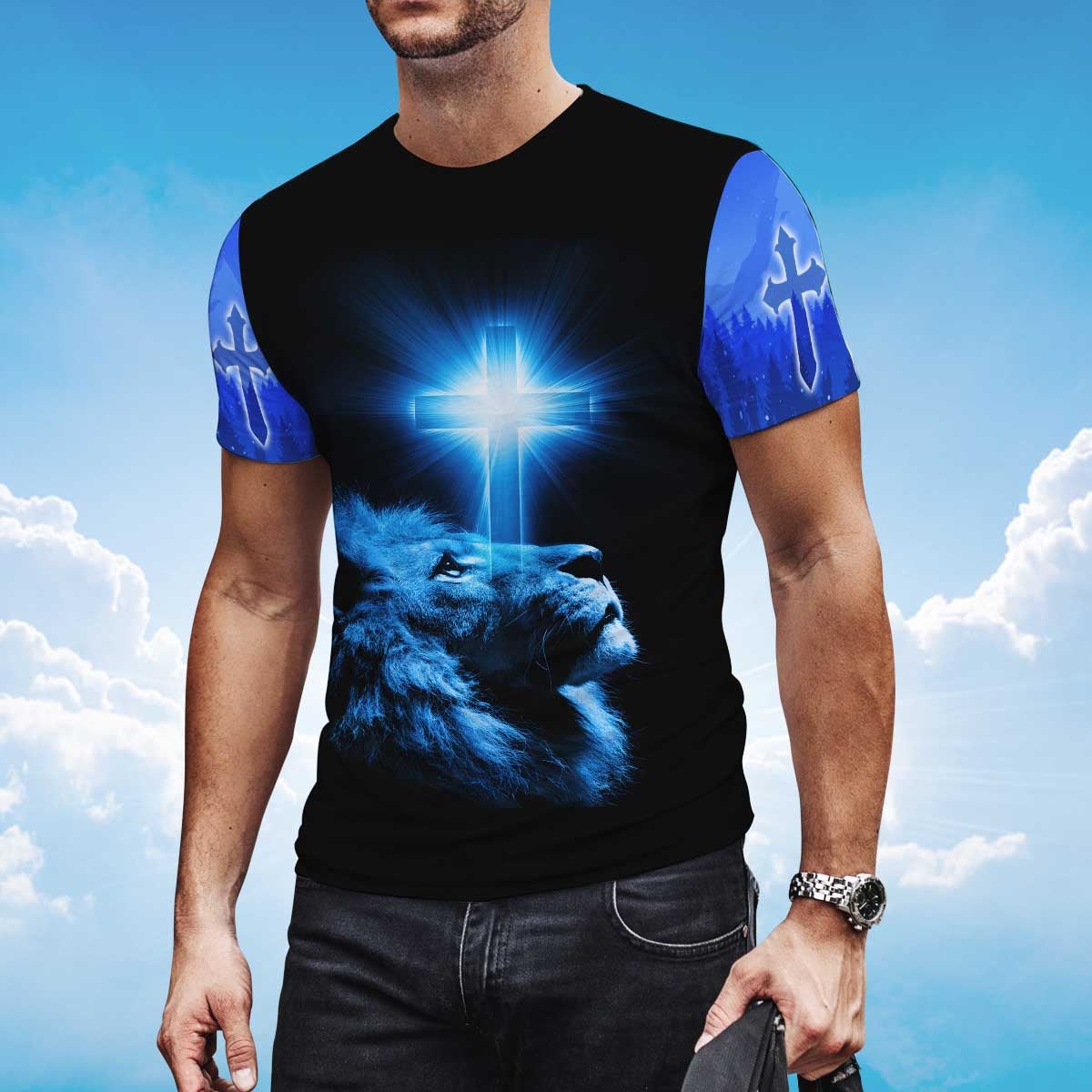 Way Maker Miracle Worker Lion And Light Cross T Shirt Lasfour TO1433