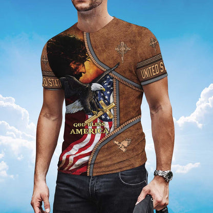 God Bless America Eagle America Flag T Shirt God Bless Shirts TO1434