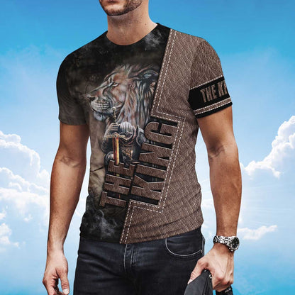 Lion And Knight Templar Warrior T Shirt The King Shirt Men Women TO1480