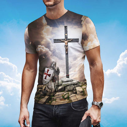Knight Templar Kneel Before Jesus T Shirt Templar Lover Shirts Men Women TO1393