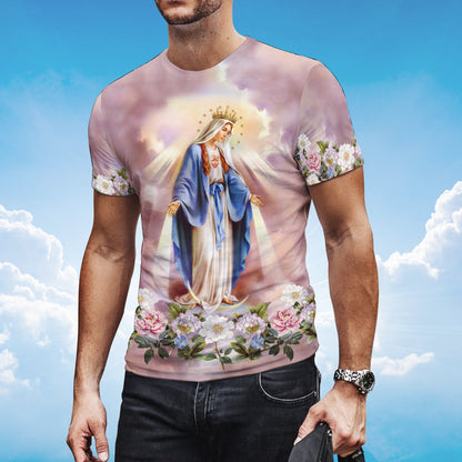 3D Full Printed Virgin Mary Of Grace T Shirt Lasfour TO1378