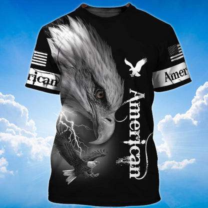Lightning American Eagle Black T Shirt Eagle Lover Shirt Men Women TO1409