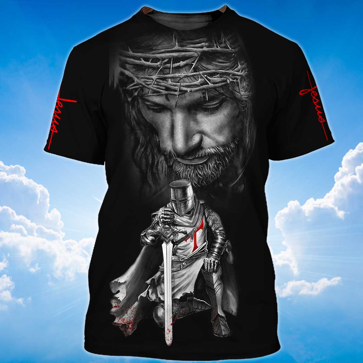 Let Your Faith Be Bigger Than Your Fear Tshirt, Knight Christian Jesus Tshirt TO1463