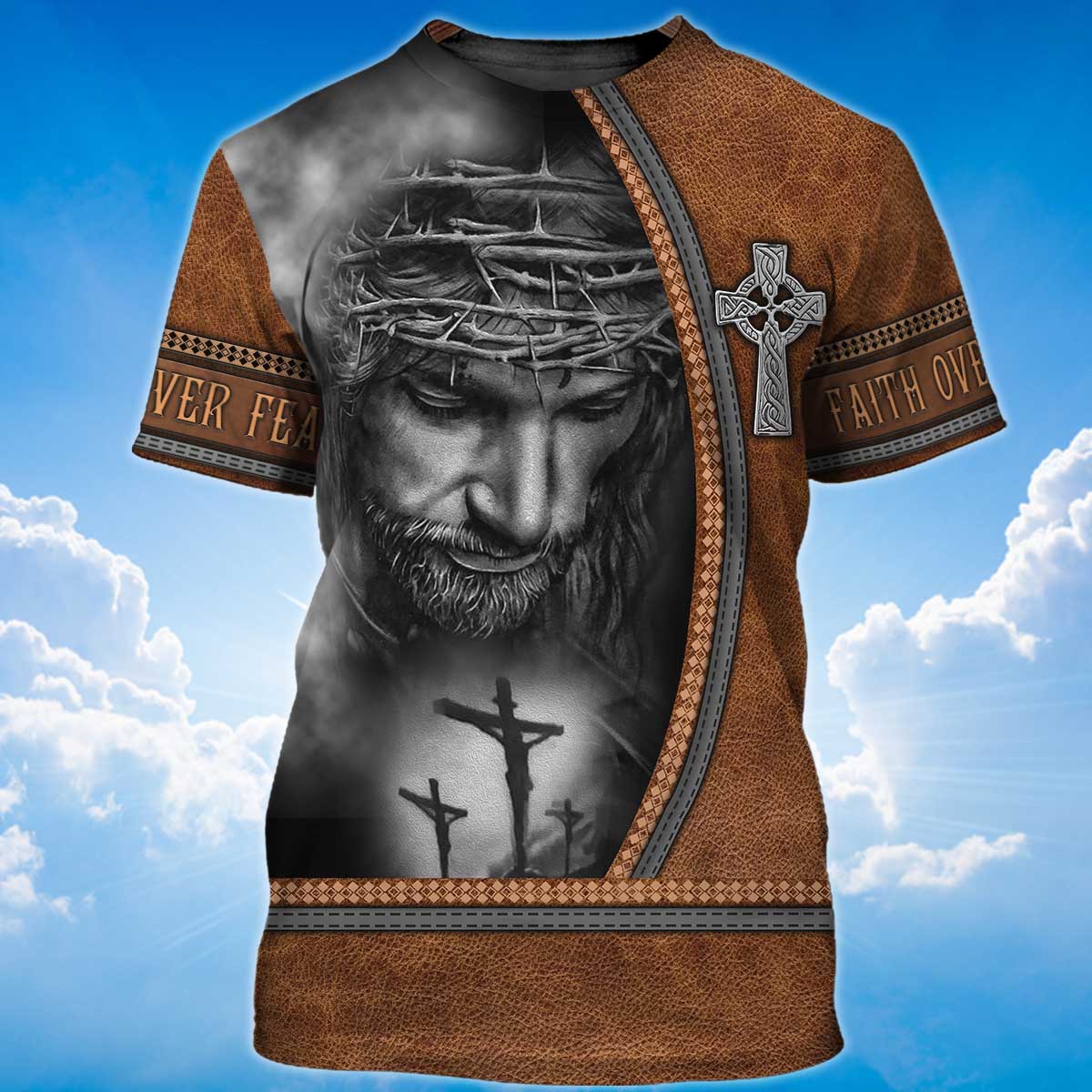 Feath Over Fear T Shirt God Jesus Shirt For Men TO1405