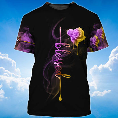 Jesus Faith Cross T Shirt God Jesus Rose Women Tee Shirt TO1407