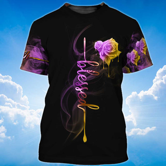 Jesus Faith Cross T Shirt God Jesus Rose Women Tee Shirt TO1407
