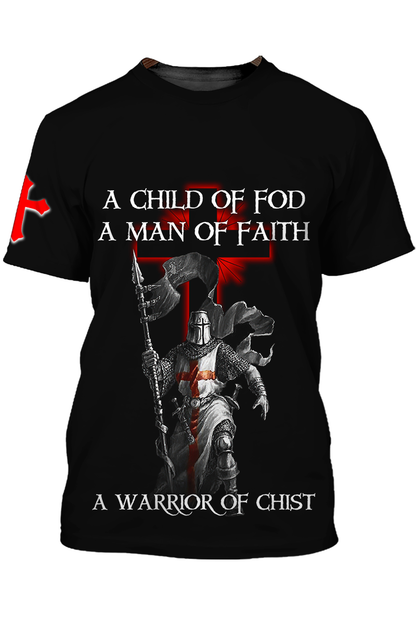 Knight Templar Tshirt A Child Of God Tshirt A Man Of Faith 3D Shirts TO1469