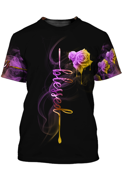 Jesus Faith Cross T Shirt God Jesus Rose Women Tee Shirt TO1407