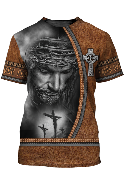 Feath Over Fear T Shirt God Jesus Shirt For Men TO1405