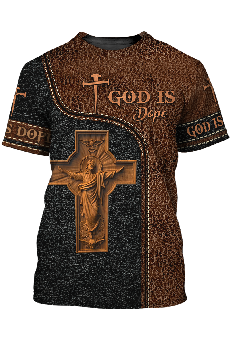 God Is Dope T Shirt God Jesus 3D Shirt Men Women Leather Pattern TO1389