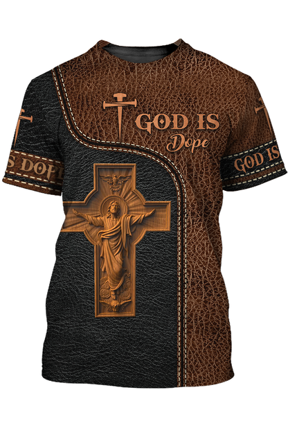 God Is Dope T Shirt God Jesus 3D Shirt Men Women Leather Pattern TO1389