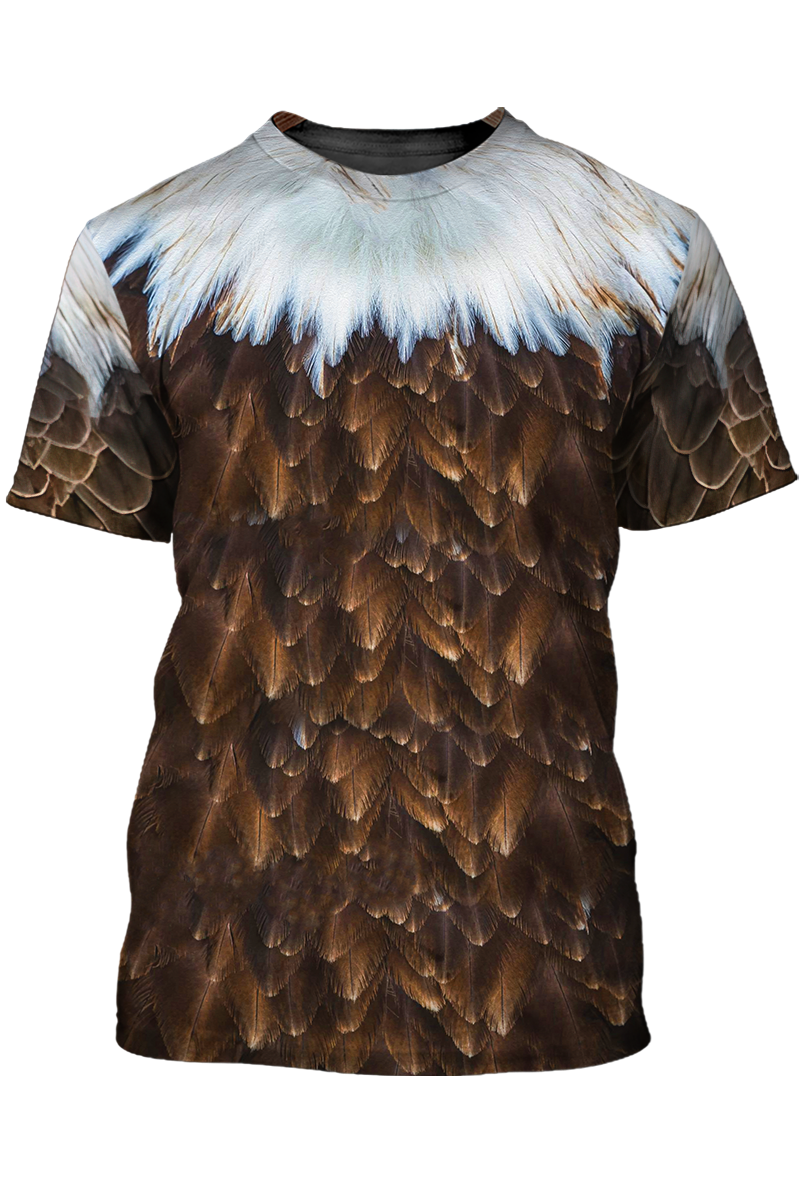 Eagle Feather Pattern T-Shirt Eagle Lover T-Shirt Lasfour TO1411