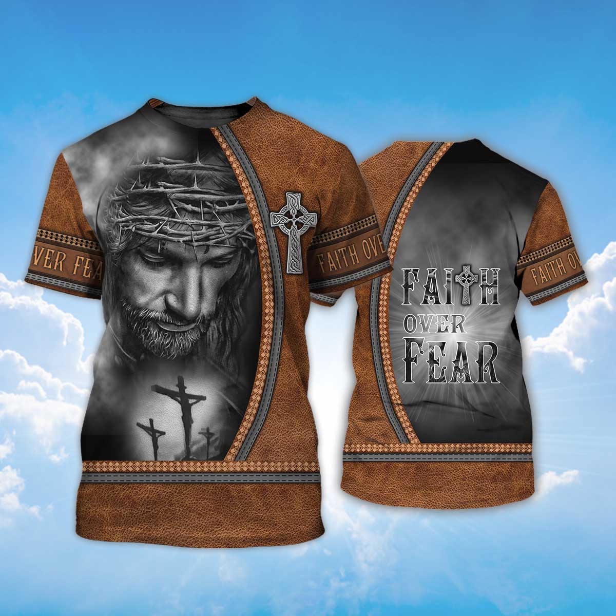 Feath Over Fear T Shirt God Jesus Shirt For Men TO1405