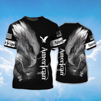 Lightning American Eagle Black T Shirt Eagle Lover Shirt Men Women TO1409