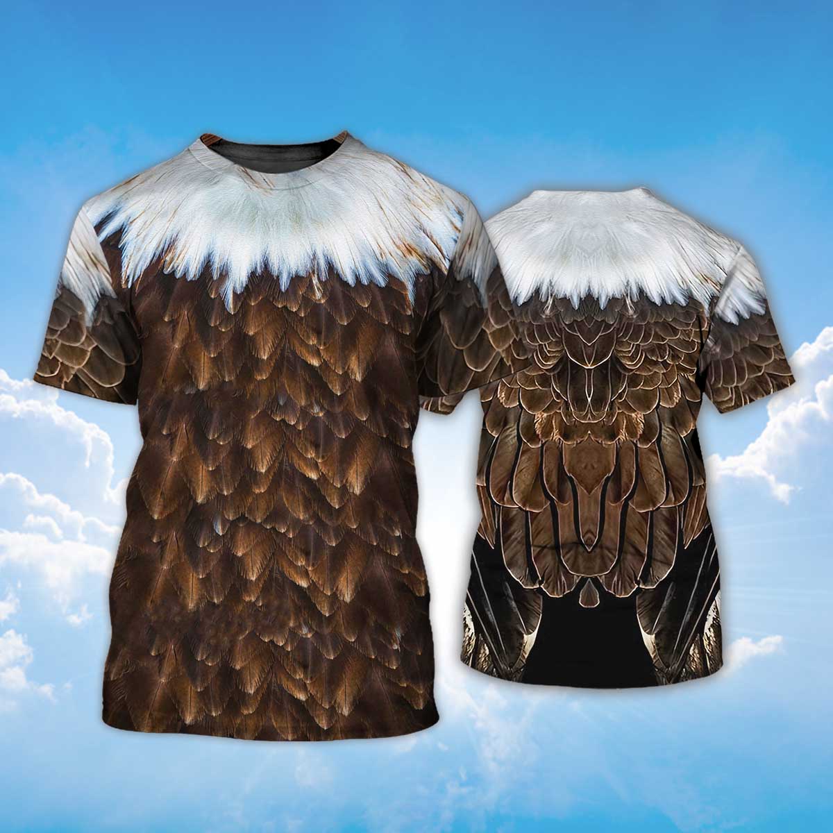 Eagle Feather Pattern T-Shirt Eagle Lover T-Shirt Lasfour TO1411