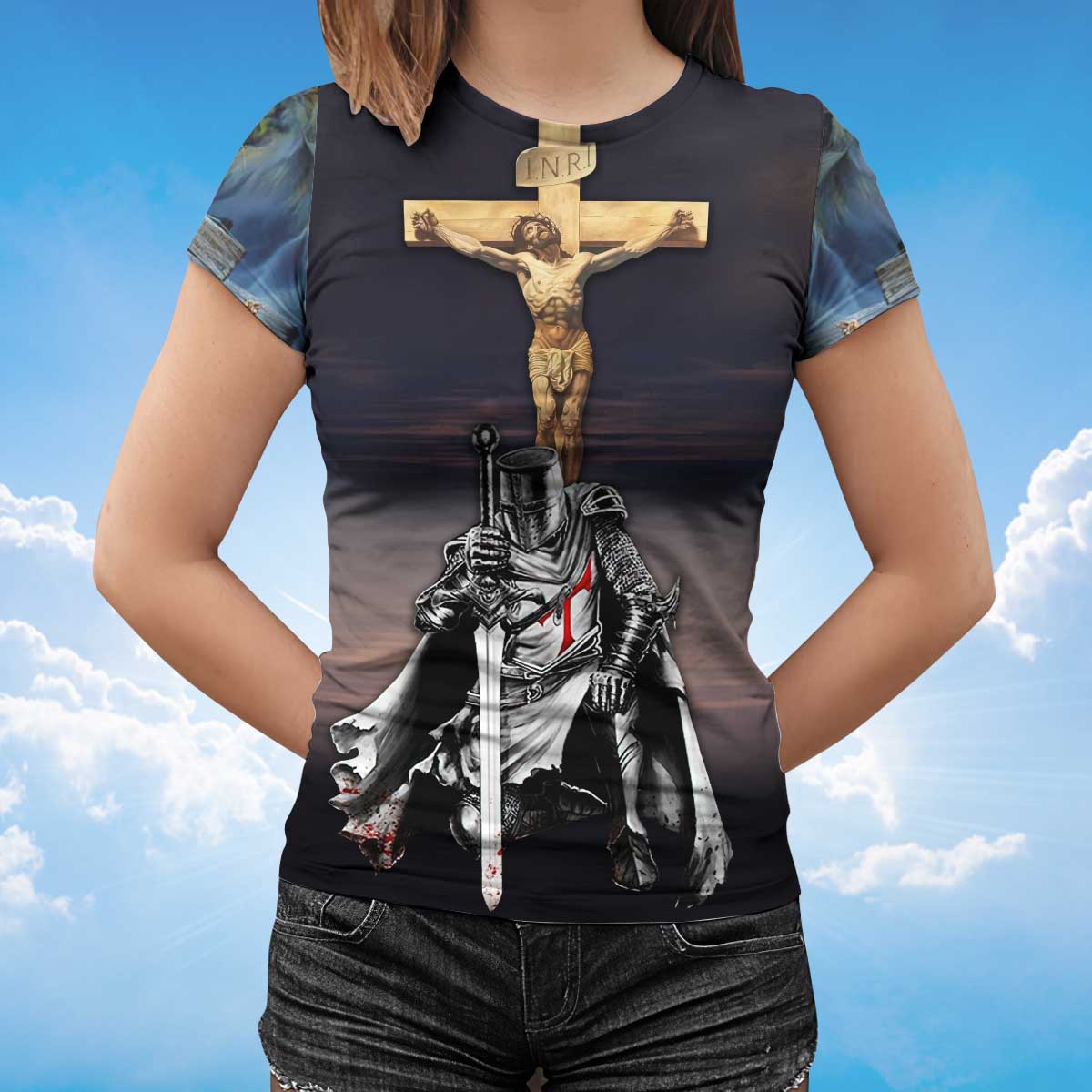 3D All Over Printed Knight Templar Shirt I Believe In God Tshirt Templar Shirts TO1471