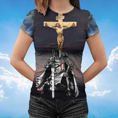 3D All Over Printed Knight Templar Shirt I Believe In God Tshirt Templar Shirts TO1471